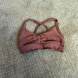 Women’s Vuori “Elevation Ruched” Sports Bra (Hazelnut Heather)